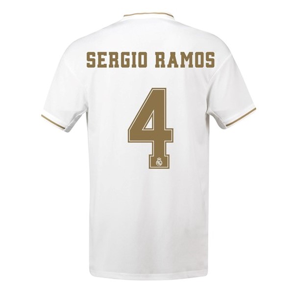 Camiseta Real Madrid NO.4 Sergio Ramos Replica Primera Ropa 2019/20 Blanco